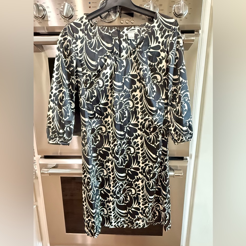 Harold's Black and Cream Long Sleeve Dress